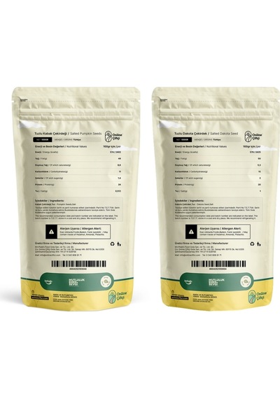 Online Çiftçi Tuzlu Kabak ve Dakota Çekirdeği Avantaj Seti 10 x 100 G
