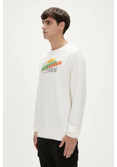 Bad Bear Crayon Crewneck Sweatshırt Erkek Ekru 23.02.12.012 Siyah