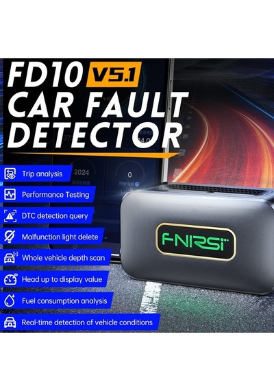 Fnırsı Fd10 Obd2 Araç Tanılama Cihazı: Bluetooth 5.1, Motor Tarama, Gerçek Zamanlı Veri Akışı, 8 Dil Desteği, Ios Ve Android Uyumlu