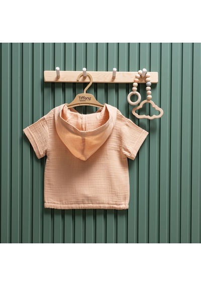 Tiffany Baby & Kids Tiffany Baby Müslin Theme Kapşonlu Tişört 26123 Bej