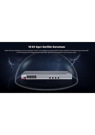 Ruıjıe 8port Rg-cs83-12gt4xs-p Gıgabıt 4-10gbe Sfp+ 370w Layer3 Yönetilebilir Swıtch