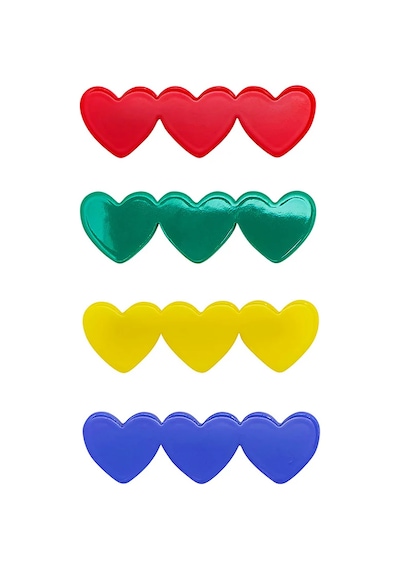 Mimi & Lula Heart Acetate 4'lü Toka Çok Renkli