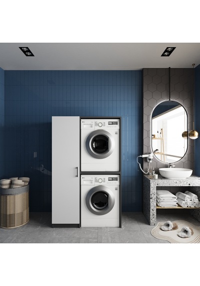 Almera Çamaşır Ve Kurutma Makinesi Dolabı Banyo Dolabı Füme Beyaz Antrasit Beyaz Almera Çamaşır Ve Kurutma Makinesi Dolabı Banyo Dolabı Füme Beyaz Antrasit Beyaz