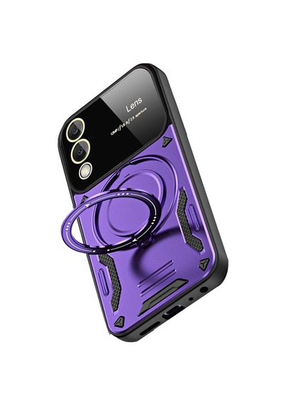 Galaxy Uyumlu S25 Edge Kılıf Joy Lens Standlı Kapak - Mor