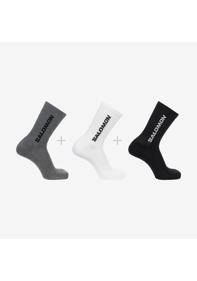 Salomon Everyday Crew 3-pack Çorap-27411 Siyah-beyaz-füme