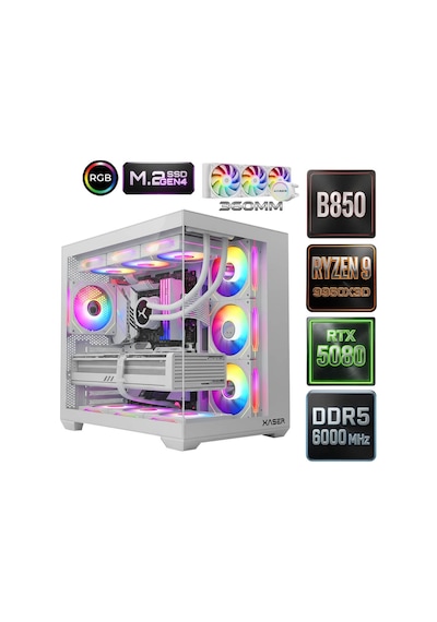 Xaser Diamond X2 R9-9950X3D 32 GB 1 TB M.2 NVMe SSD 16 GB RTX5080 Free Dos Masaüstü Oyuncu Bilgisayarı