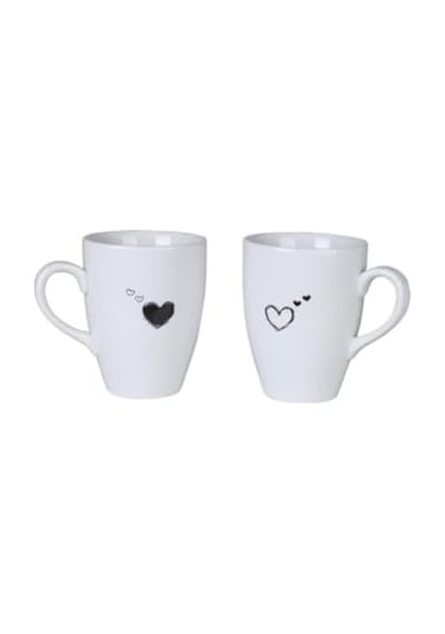 Porselen Pretty 2 Parça Mug Bardak 000 Açık Krem