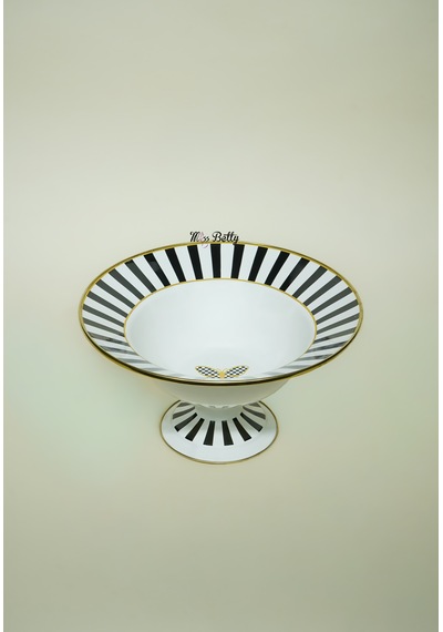 Papillon Emaye Ayaklı Meyvelik Dekoratif Vintage Sunumluk