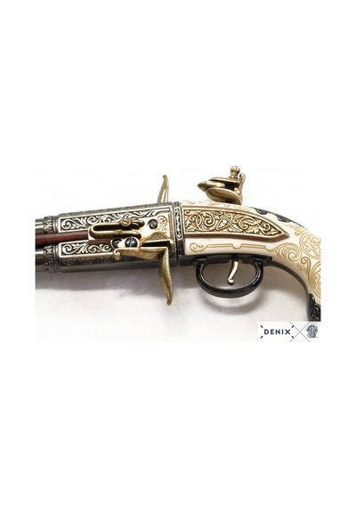 Denix-double-barrelled Turn-over Pıstol, Uk, 1750