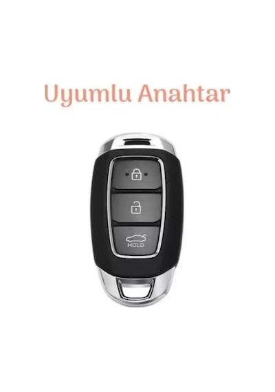 Autohan Keys Lüx Anahtar Kılıfı, Siyah-gold Renk, 3 Butonlu, I30 Ix25 Ix35 Kona Elantra Accent