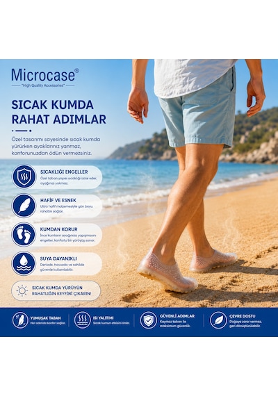 Microcase Unisex Şeffaf Deniz Ayakkabısı Nefes Alabilen Delikli Yapı Kaymaz Taban Al99099