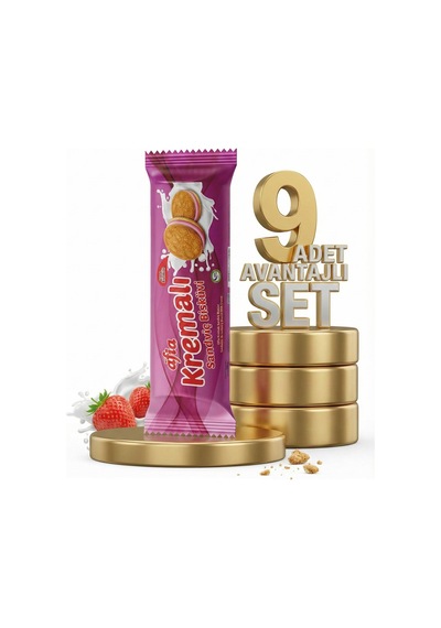 Afia Çilek Kremalı Sandviç Bisküvi 9x60 Gr