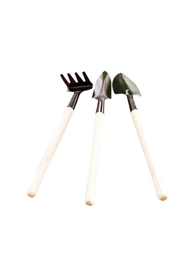 Ahşap Saplı Ev Bahçe Küreği Mini Tırmık 3'lü Set
