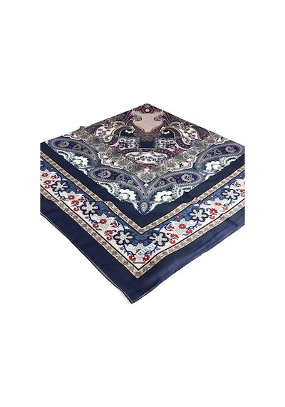 Miray Nevada Büyük Boy Organik Pamuk Eşarp - 120 X 120 - 06452 Lacivert-pudra