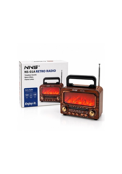 Şömineli Retro Radyo Hoparlör Bluetooth, Am/fm/sw, Usb/type-c, Tf Çok Renkli