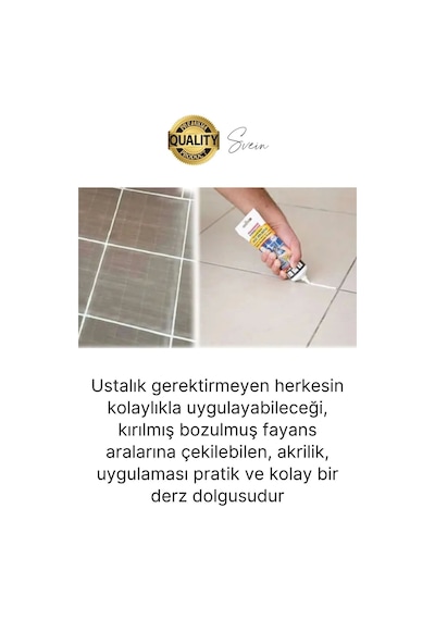 Premium Fayans Arası Krem Hazır Derz Dolgu Gaga Uç Tüp Mermer Mutfak Banyo Zemin Duvar Onarıcı