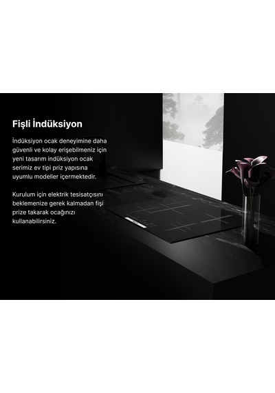Tecna AO 614BC 60 CM Beyaz Cam Ankastre Ocak