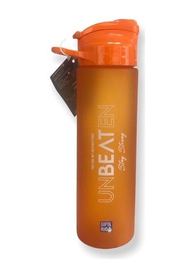 600ml Unbeaten Tritan Pipetli Matara - Turuncu Beyaz Plastik Diğer