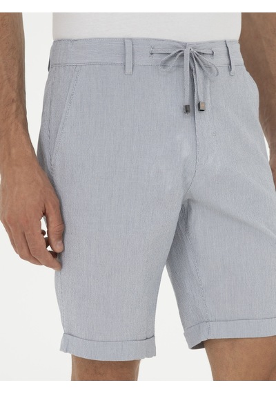 Cacharel Açık Mavi Regular Fit Beli Bağcıklı Şort Denim