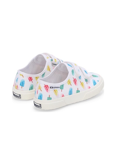 Superga 3750 Kids Straps İce Lolly Print Leggera Çocuk Unisex Beyaz Bileksiz Sneaker Beyaz-447