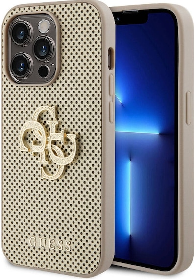Apple Uyumlu iPhone 14 Pro Max Kılıf Guess Lisanslı Delikli 4g Glitter Büyük Metal Logolu
