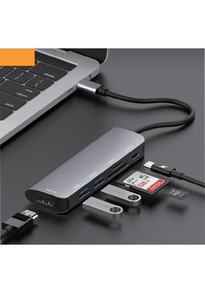 Nettech Nt-0t04 Usb + Hdmi + Sd Kart To Type-c Dönüştürücü