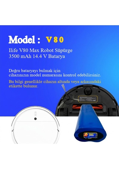 Ilife V80 Max Robot Süpürge 3500 Mah 14.4v Batarya