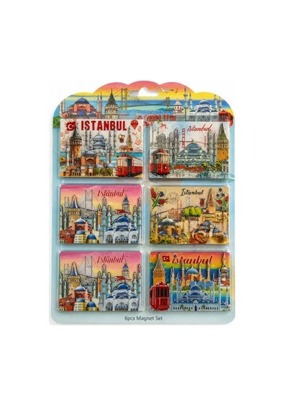 İstanbul Temalı Ahşap Buzdolapı Süsü Magnet 6'lı Set