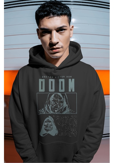 Sevbano Doctor Doomsday Film Kahramanı Sırt Baskılı Unisex Oversize Premi Siyah