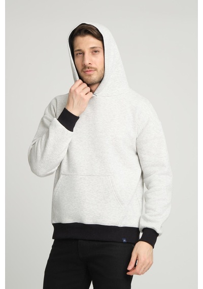 Alexandergardi Alexandergardı Kangru Cepli Kapişonlu Sweatshirt E23-00176 Gri