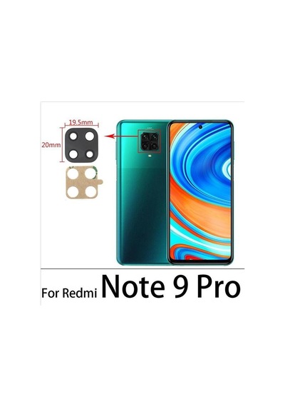 Tkgz Xiaomi Uyumlu Redmi Note 9 Pro Arka Kamera Camı Lens Yapışkanlı