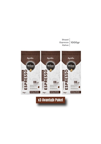 Shazel Espresso Kahve - Çekirdek - Flat Bottom 1000 Gr.- Adet Filtre