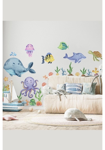 Sm Bebek Deniz Canlıları Duvar Sticker Seti