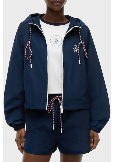 Tommy Hilfiger Su Geçirmez Kapüşonlu Yaka Mont Kadın Mont Ww0ww49852 C1g Lacivert
