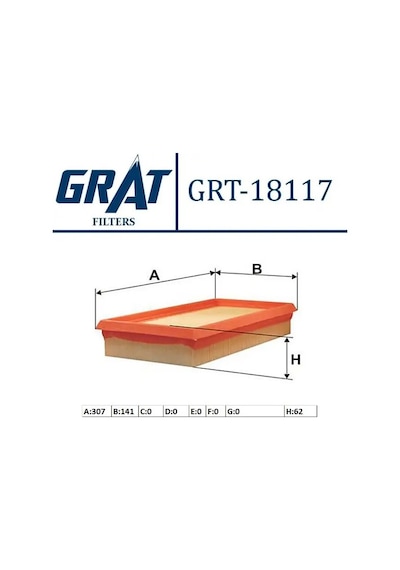Grat 18117 Hava Filtresi 178010n040