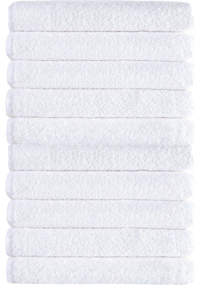 10 Lu Otel Banyo Havlusu Pamuklu 90x150 Cm Beyaz 16/1 Avs 580 Gr Beyaz
