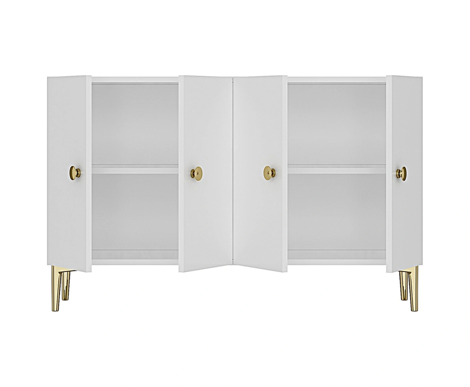 Ka1204bg Sımple120 Konsol, Kahve Köşesi Ve Tv Sehpası Beyaz-gold 120cm Beyaz