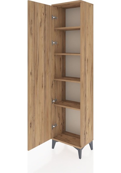 Arges Dolap 4 Raflı Tek Kapaklı 44x30x182 Çam-çam Çam