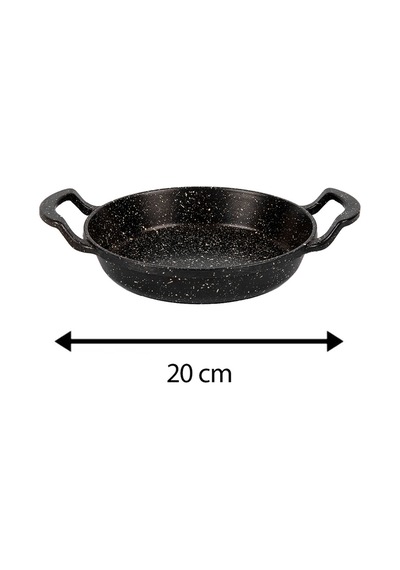 20 Cm Midi Sahan - Çift Kulplu Ve Kolay Temizlenir - Yapışmaz Siyah