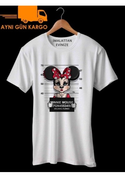 Minnie Mouse Baskılı Tişört Tshirt Ücretsiz Kargo