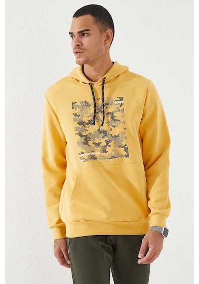 Tommy Life Hardal Kamuflaj Desen Baskılı Standart Kalıp Kapüşonlu Erkek Sweatshirt - 87884 HARDAL Tommy Life Hardal Kamuflaj Desen Baskılı Standart Kalıp Kapüşonlu Erkek Sweatshirt - 87884 HARDAL