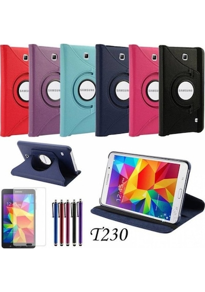 Samsung Uyumlu Galaxy T230 Tab 4 7.0 Için Nettech 0.7 Mm Suni Deri 360 K