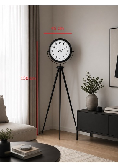 Siyah Tripod Ayaklı Dekoratif Saat Diğer 93984185