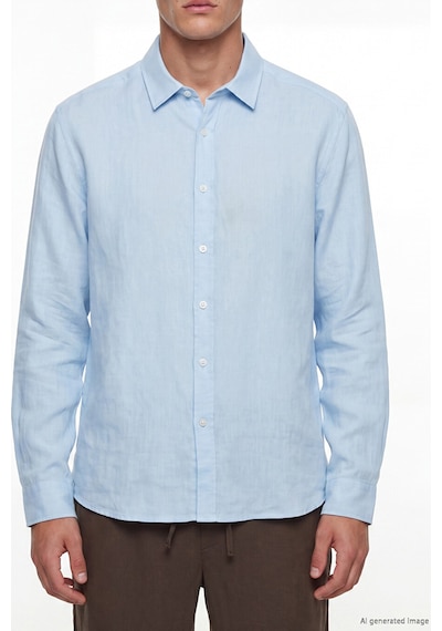 Lcw Vision Mavi Regular Fit %100 Keten Erkek Gömlek