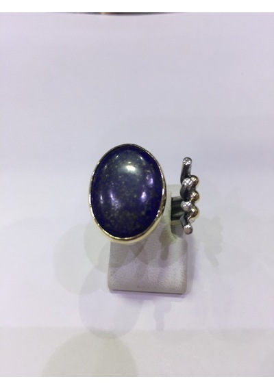 Lapis Lazuli Taşlı Gümüş Yüzük 925 Ayar Doğal Taş - 200423144
