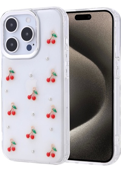 Apple Uyumlu iPhone 15 Pro Kılıf Airbag Tasarımlı Simli Şeffaf Zore Kutup Kapak 1