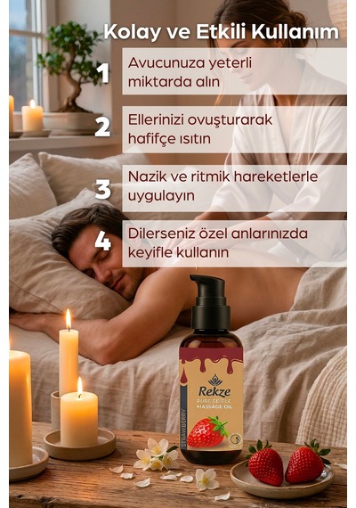 Tatlı Kaçamak: Unisex Ve Erotik Çilek Aromalı Masaj Yağı 100 Ml - 636334036