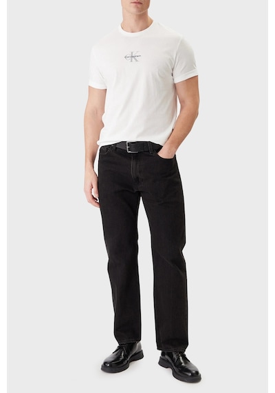Calvin Klein Ss 30s Micro Monologo Graphic Parlak Beyaz T-shirt-13083 Beyaz