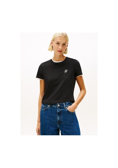 Th Scrıpt Reg C-nk Ss Tee Kadın Siyah T-shirt - Ww0ww47809 Siyah