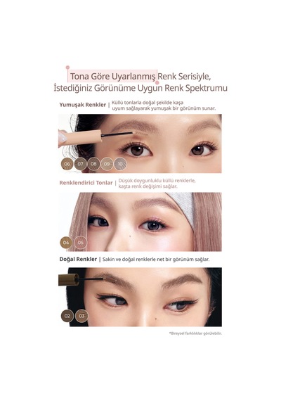 Perıpera Speedy Skinny Brow Mascara 09 Milky Ash